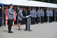 Komendant Powiatowy Policji w Zduńskiej Woli insp. Małgorzata Mączyńska wita uczestników i zaproszonych gości.